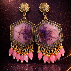 Purple Petal Fusion Danglers
