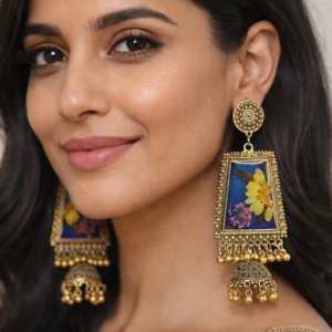 Midnight Blossom Jhumkas